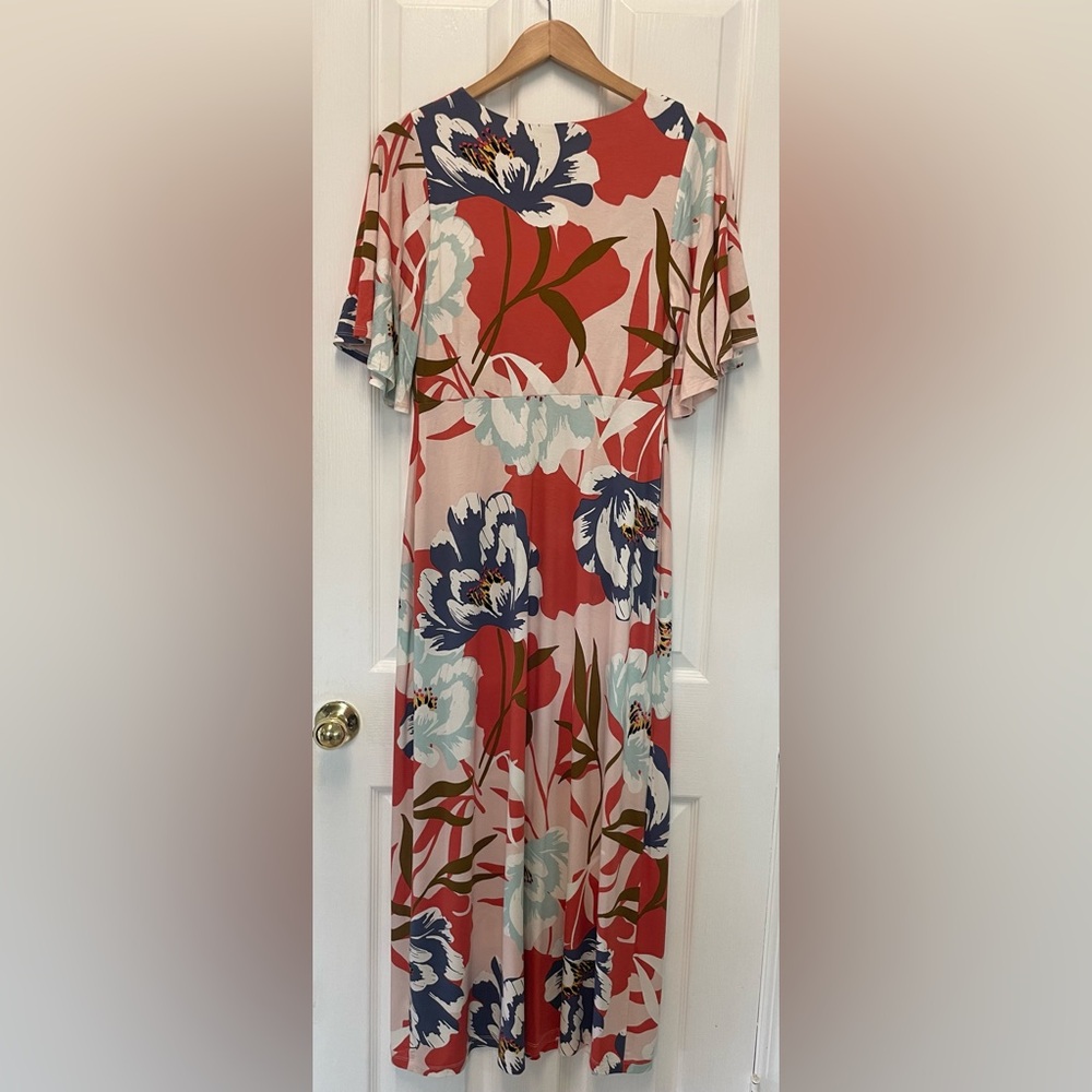 A Pea In the Pod Floral Maternity Short Sleeve Flowy Maxi Dress Size Small - Picture 5 of 6